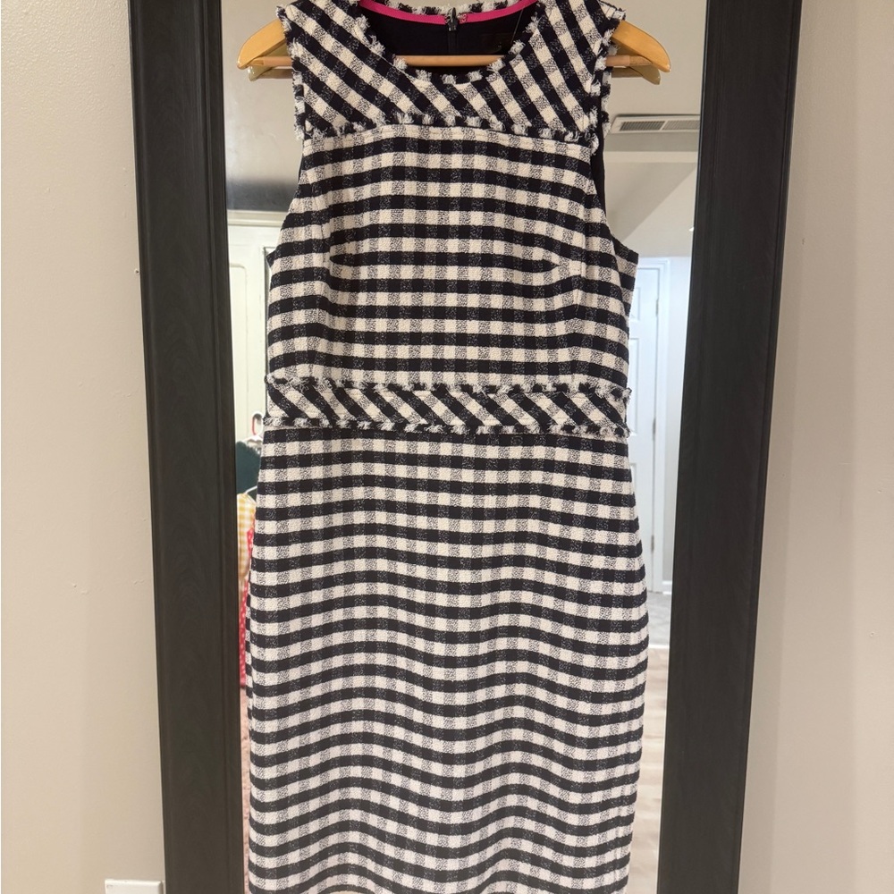JCrew NWT Classic Navy and White Checkered Dress